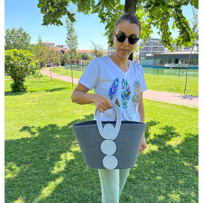 Eco-Friendly Cotton Rope Handbag - Summer Beach Tote, Shoulder Bag, Perfect Gift for Women