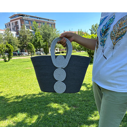 Eco-Friendly Cotton Rope Handbag - Summer Beach Tote, Shoulder Bag, Perfect Gift for Women