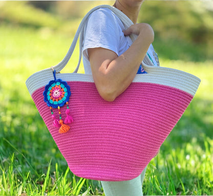 Eco-Friendly Cotton Rope Handbag - Summer Beach Tote, Shoulder Bag, Perfect Gift for Women