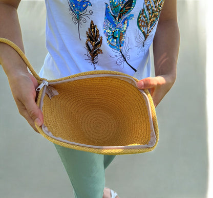 Colorful Cotton Rope Clutch Bag - Boho Summer Purse, Bridesmaid Gift, Clutch for Women