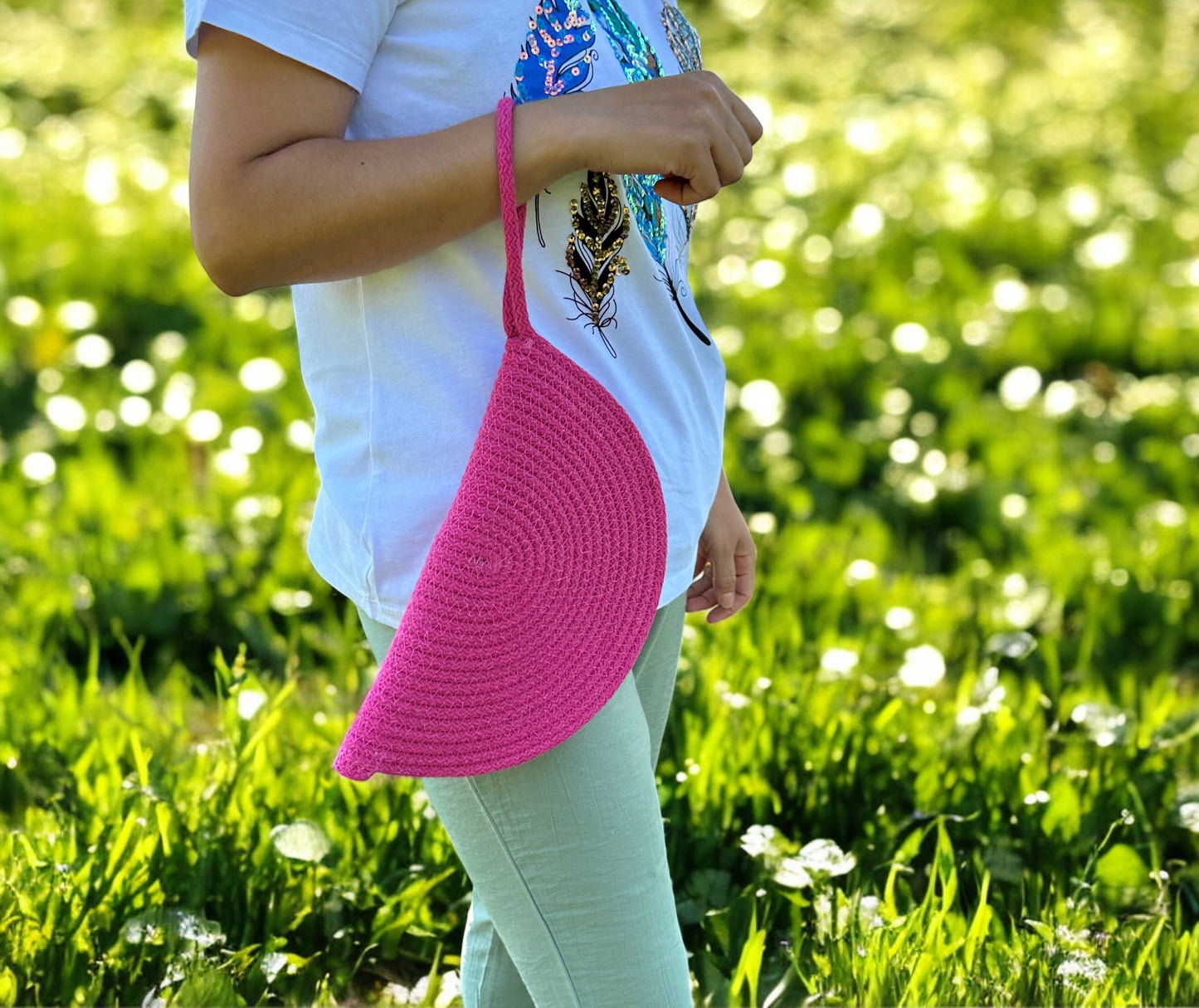 Boho Cotton Rope Clutch Bag - Colorful Summer Purse, Bridesmaid Gift, Clutch for Women