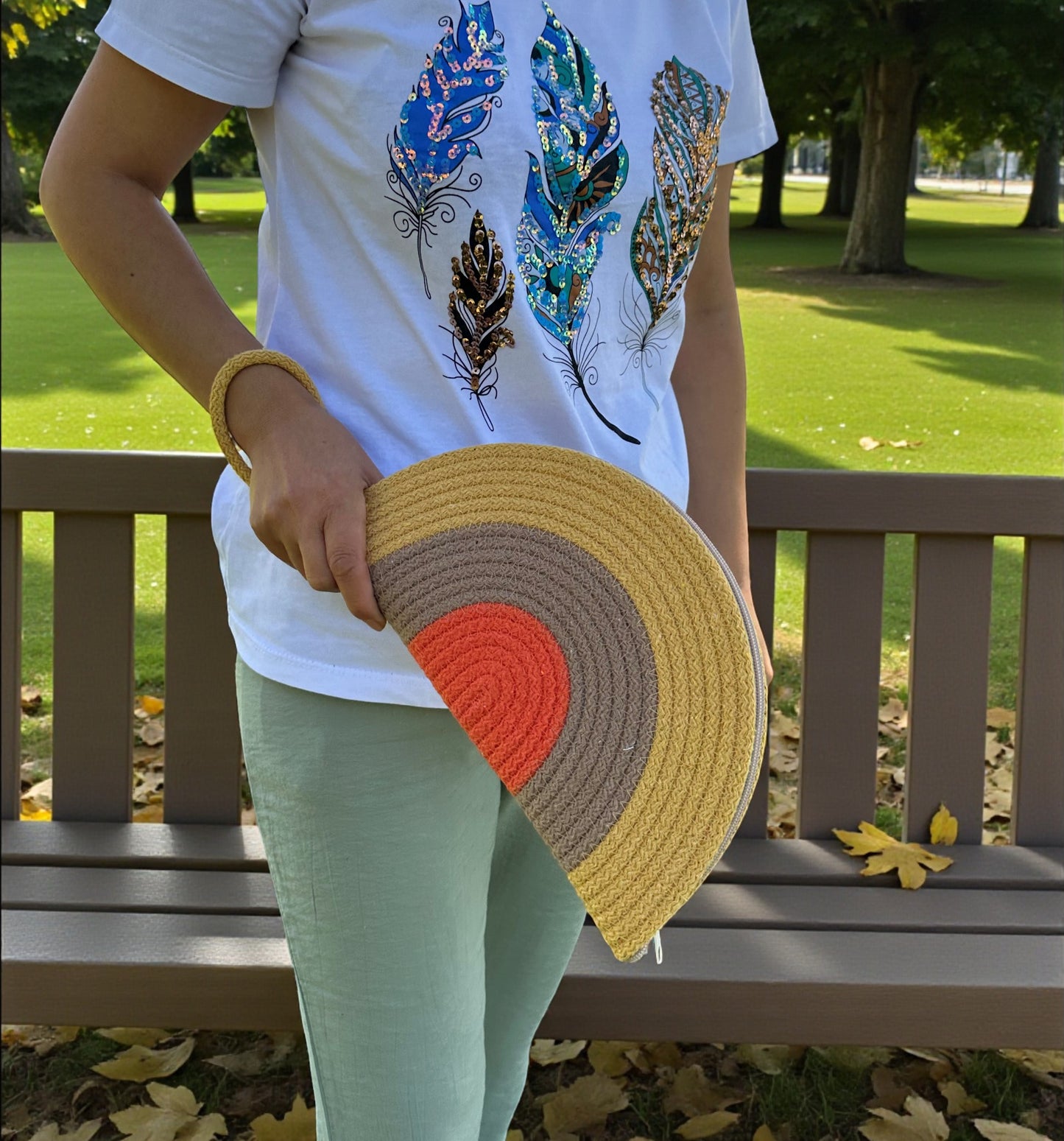 Colorful Cotton Rope Clutch Bag - Boho Summer Purse, Bridesmaid Gift, Clutch for Women