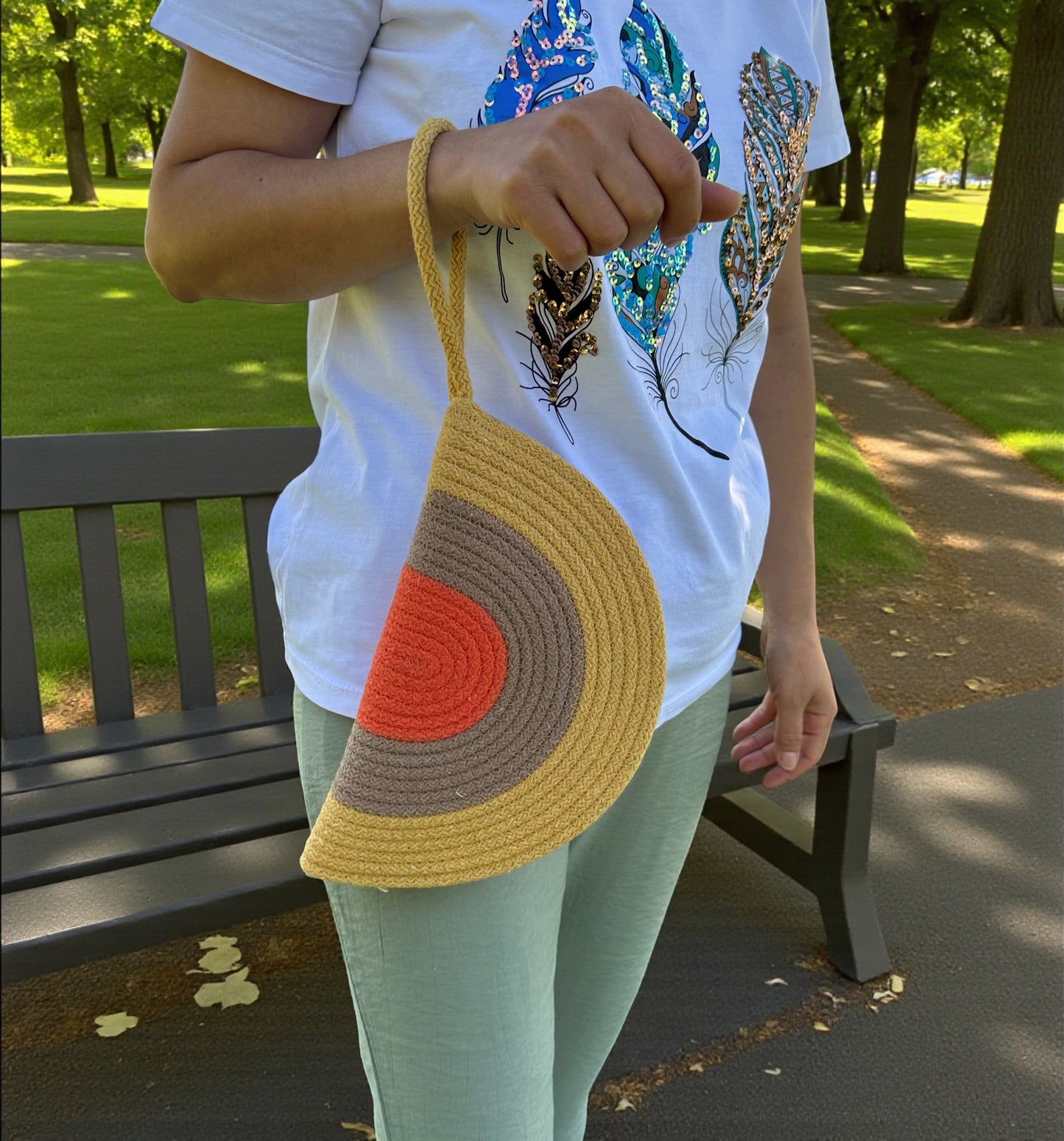 Colorful Cotton Rope Clutch Bag - Boho Summer Purse, Bridesmaid Gift, Clutch for Women