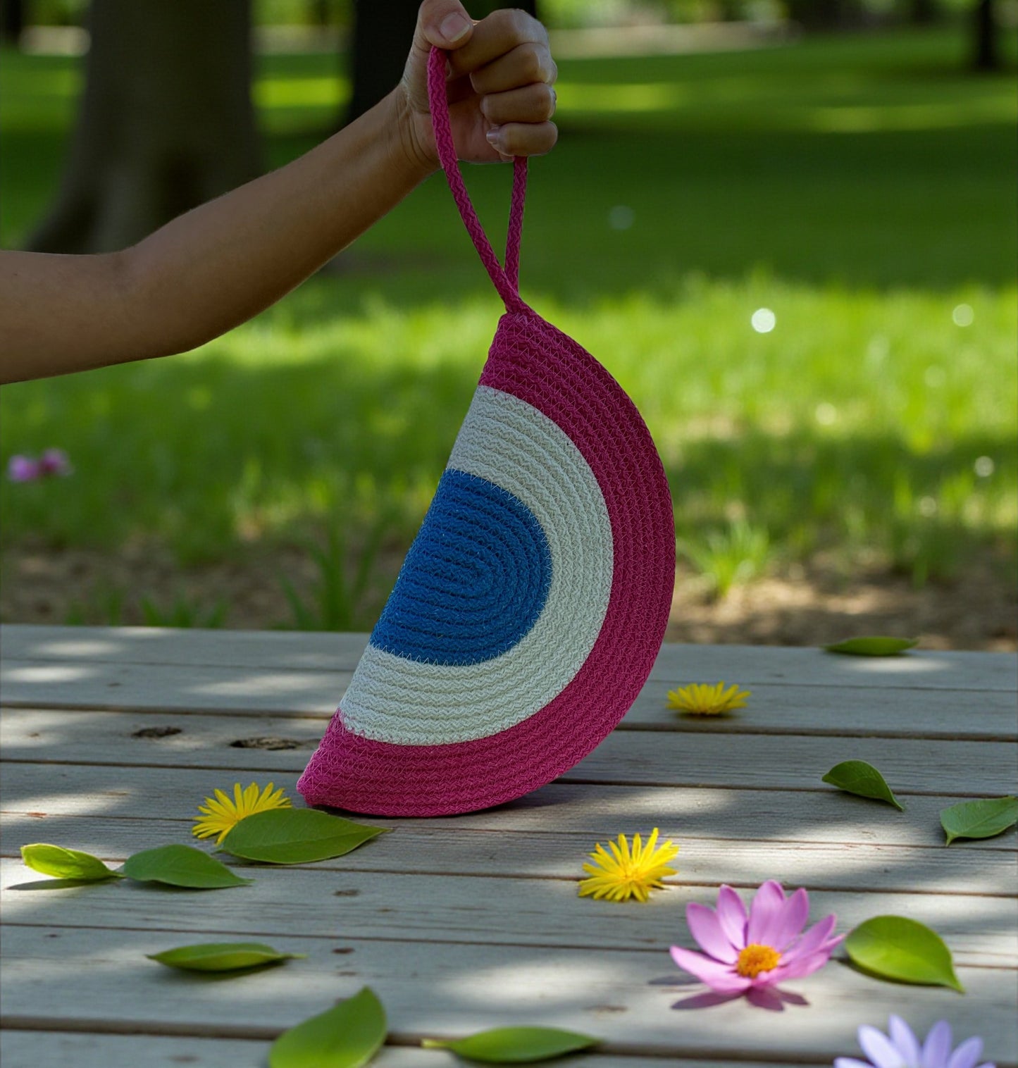 Colorful Cotton Rope Clutch Bag - Boho Summer Purse, Bridesmaid Gift, Clutch for Women