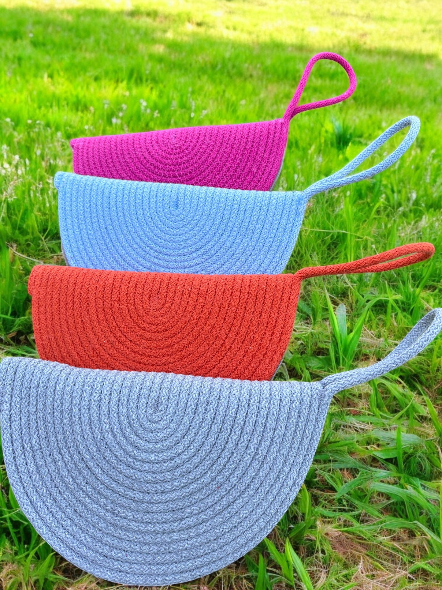 Boho Cotton Rope Clutch Bag - Colorful Summer Purse, Bridesmaid Gift, Clutch for Women