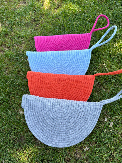 Boho Cotton Rope Clutch Bag - Colorful Summer Purse, Bridesmaid Gift, Clutch for Women