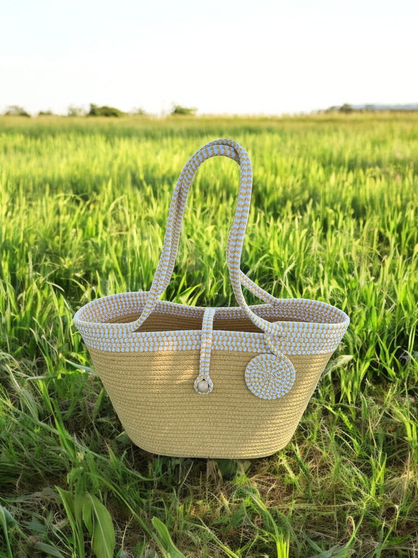 Cotton Rope Summer Bag - Beach Tote, Eco-Friendly Shoulder Bag, Perfect Gift for Women