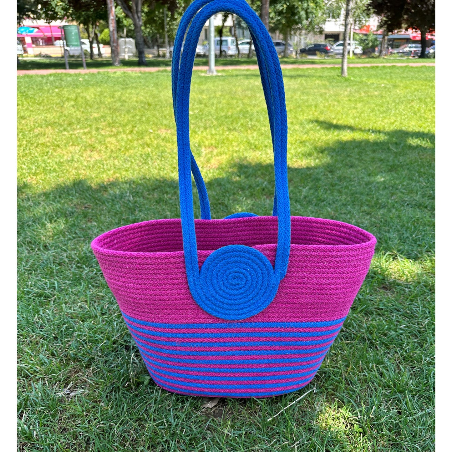 Eco-Friendly Cotton Rope Handbag - Summer Beach Tote, Shoulder Bag, Stylish Gift for Women
