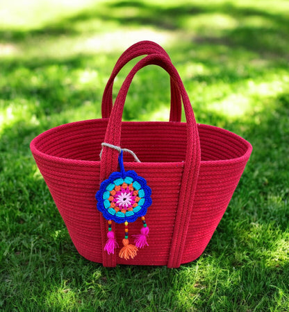 Cotton Rope Handbag - Eco-Friendly Summer Beach Tote, Shoulder Bag, and Gift for Women