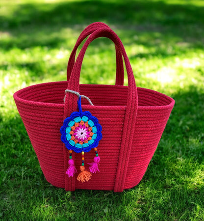 Cotton Rope Handbag - Eco-Friendly Summer Beach Tote, Shoulder Bag, and Gift for Women