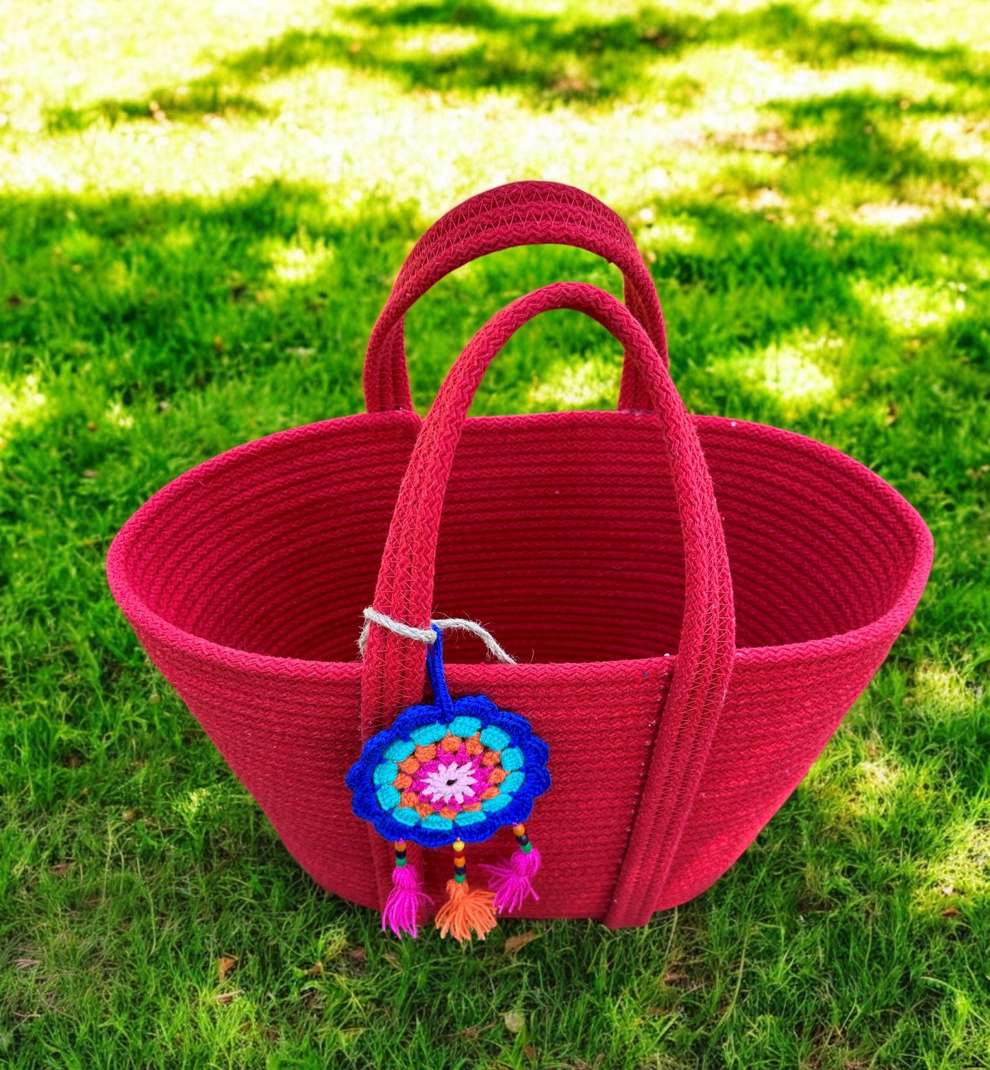 Cotton Rope Handbag - Eco-Friendly Summer Beach Tote, Shoulder Bag, and Gift for Women