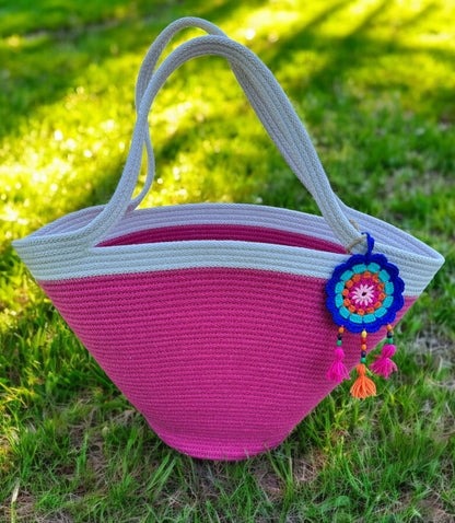 Eco-Friendly Cotton Rope Handbag - Summer Beach Tote, Shoulder Bag, Perfect Gift for Women