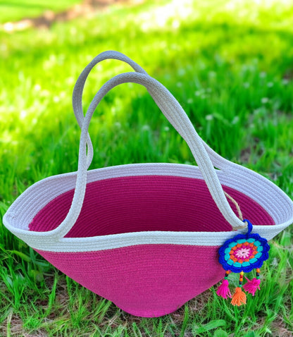 Eco-Friendly Cotton Rope Handbag - Summer Beach Tote, Shoulder Bag, Perfect Gift for Women