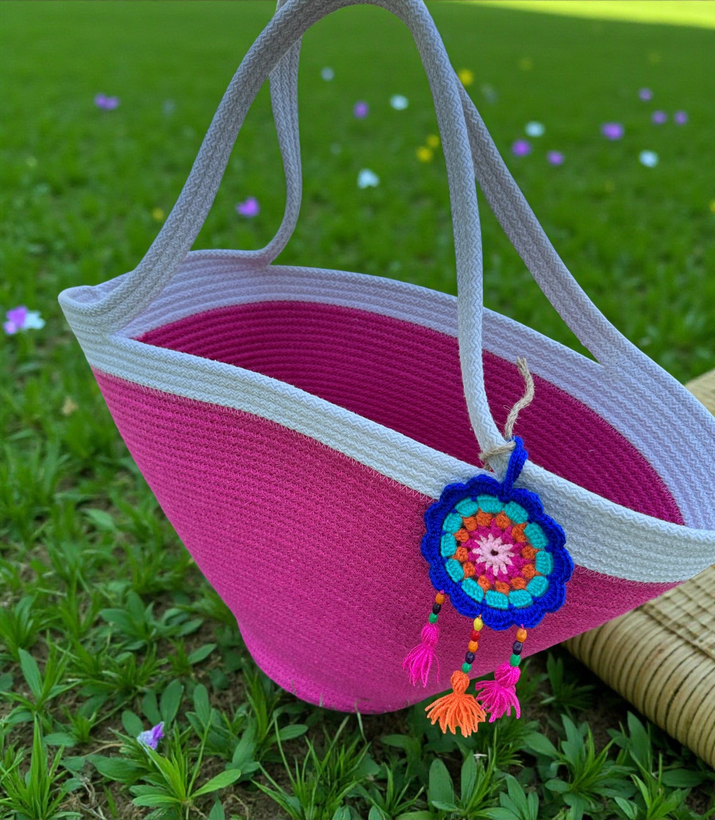 Eco-Friendly Cotton Rope Handbag - Summer Beach Tote, Shoulder Bag, Perfect Gift for Women