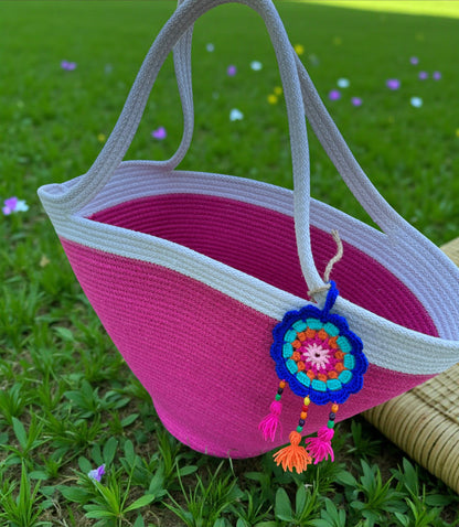 Eco-Friendly Cotton Rope Handbag - Summer Beach Tote, Shoulder Bag, Perfect Gift for Women