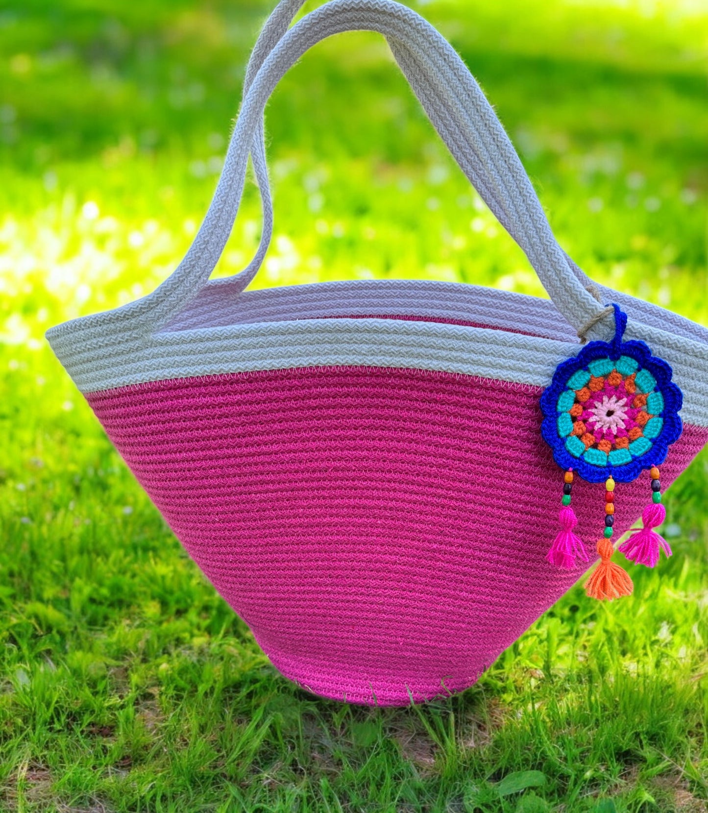 Eco-Friendly Cotton Rope Handbag - Summer Beach Tote, Shoulder Bag, Perfect Gift for Women