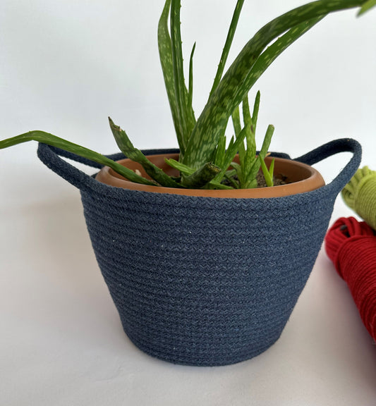 Custom Size Rope Planter Basket - Cotton Flower Holder, Decorative Plant Basket, Perfect Gift for Plant Lovers