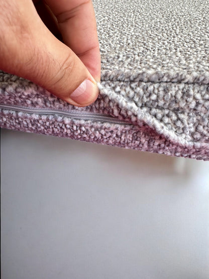 Custom Boucle Bench Cushion Cover - Bay Window & Floor Cushion in Boucle Fabric (Cushion Cover Only)