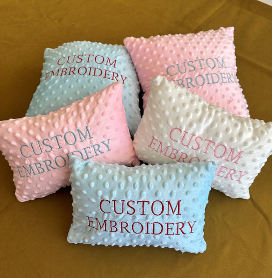 Personalized Minky Pillow Cover - Custom Embroidered Monogram Name Pillow, Soft Minky Fabric Gift