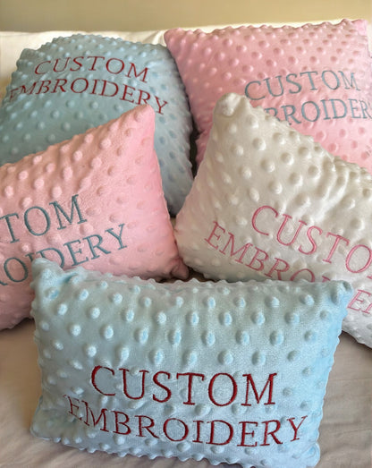 Personalized Minky Pillow Cover - Custom Embroidered Monogram Name Pillow, Soft Minky Fabric Gift
