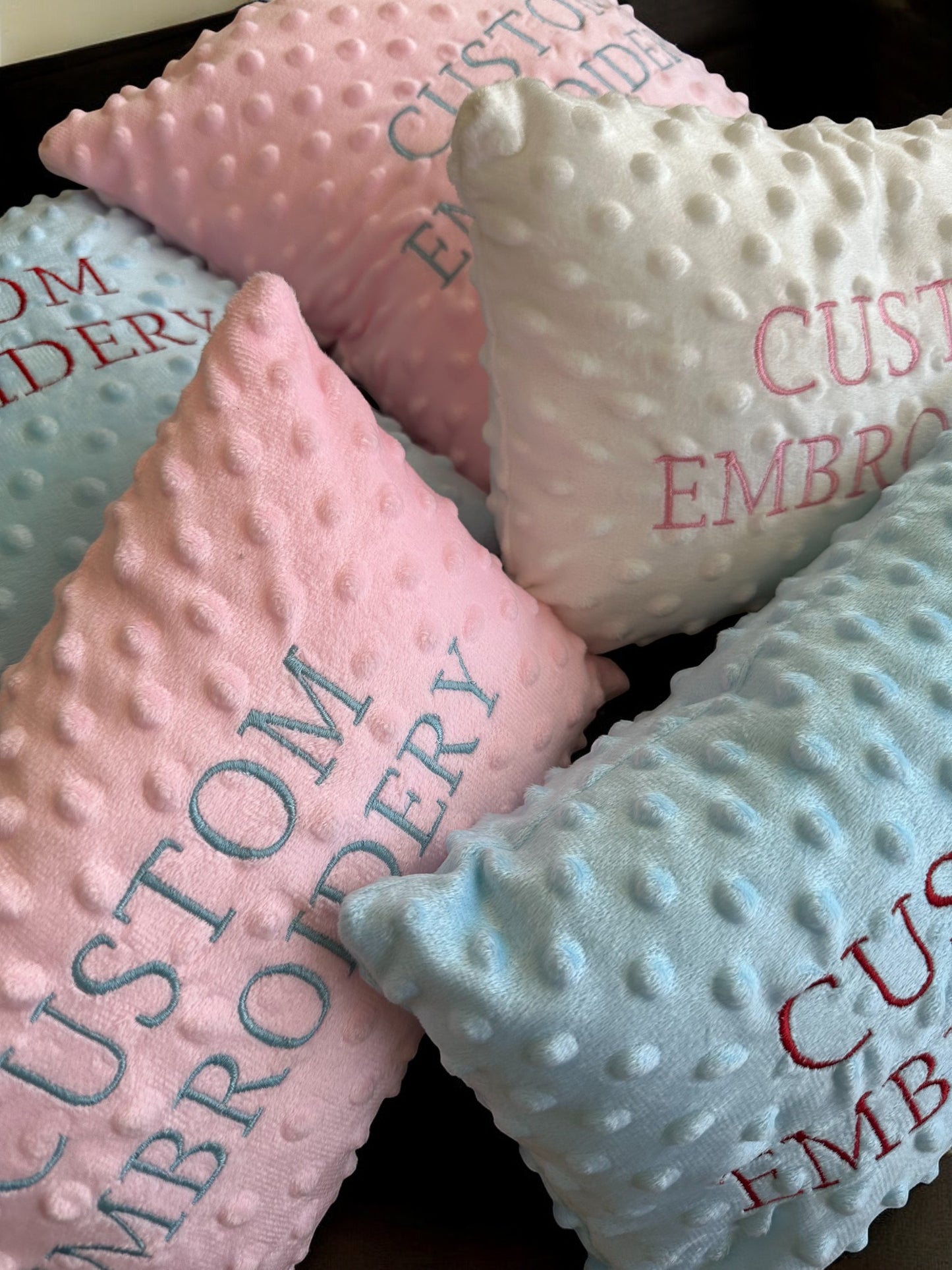 Personalized Minky Pillow Cover - Custom Embroidered Monogram Name Pillow, Soft Minky Fabric Gift