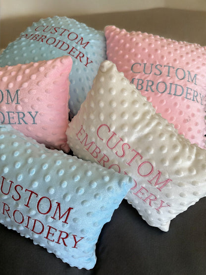Personalized Minky Pillow Cover - Custom Embroidered Monogram Name Pillow, Soft Minky Fabric Gift