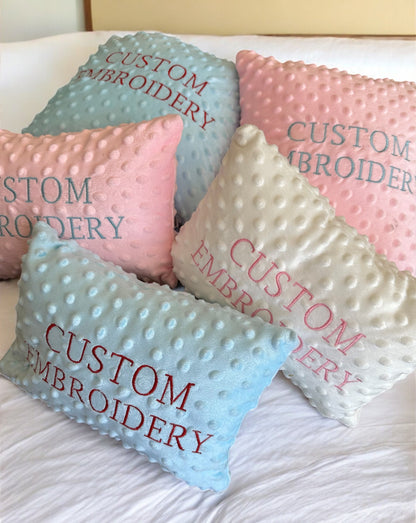 Personalized Minky Pillow Cover - Custom Embroidered Monogram Name Pillow, Soft Minky Fabric Gift