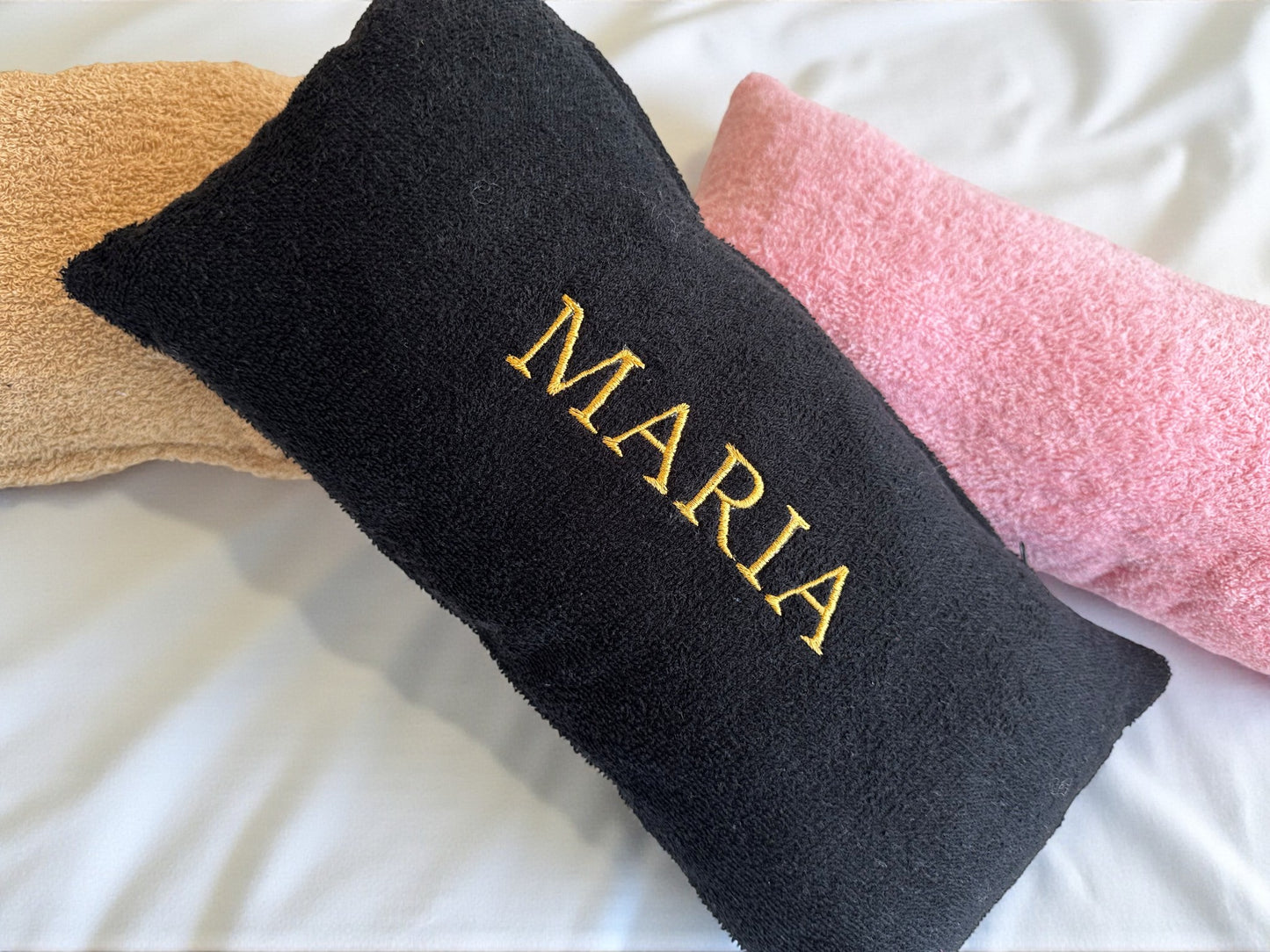 Personalized Terry Cloth Pillow - Custom Embroidered Monogram Pillow, Name Pillow, Soft Terry Cloth Fabric Gift