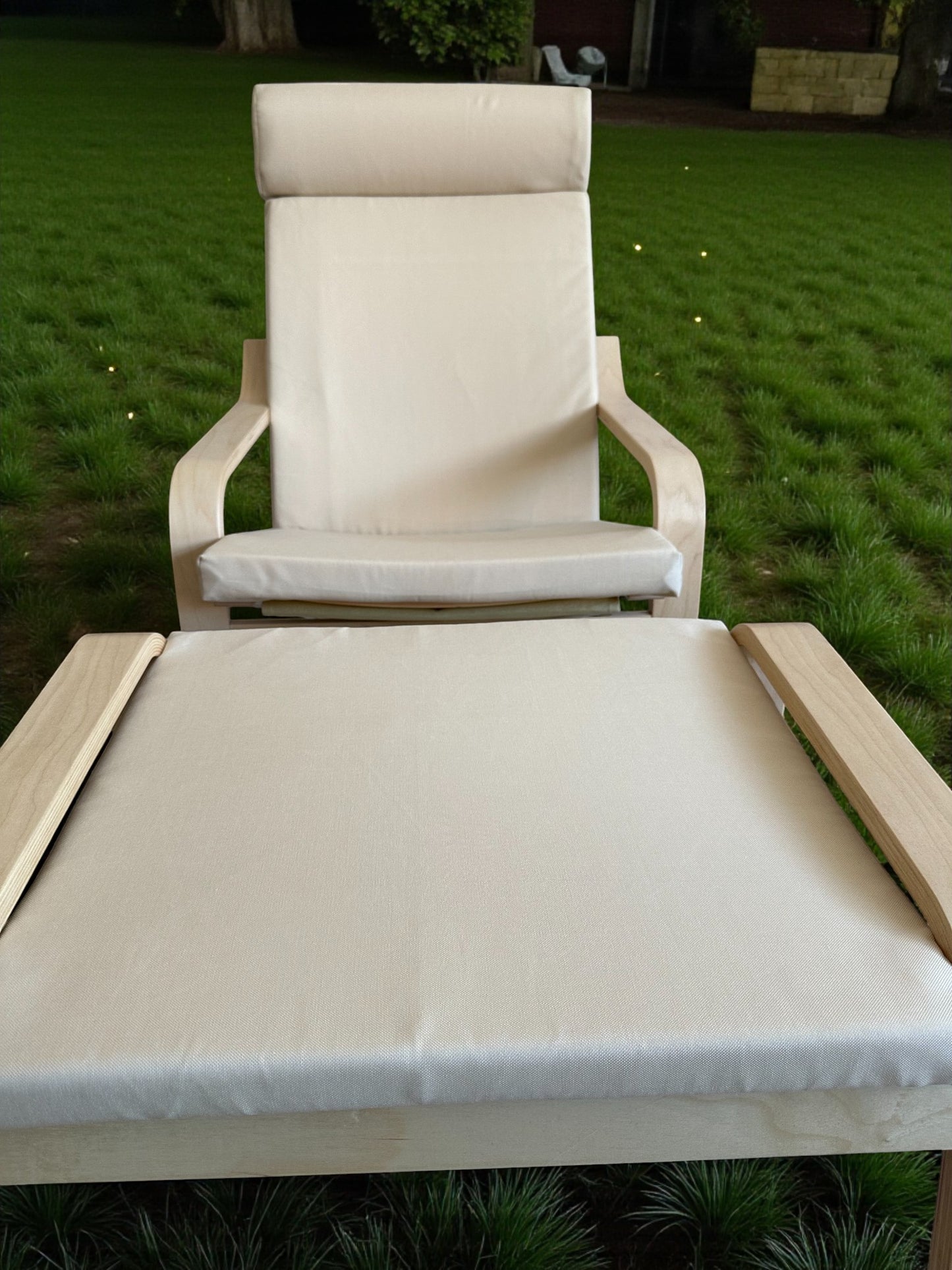 Water-Resistant Poang Armchair Cover - UV-Resistant Outdoor Seat Pads & Footstool Cover