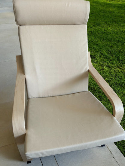 Water-Resistant Poang Armchair Cover - UV-Resistant Outdoor Seat Pads & Footstool Cover