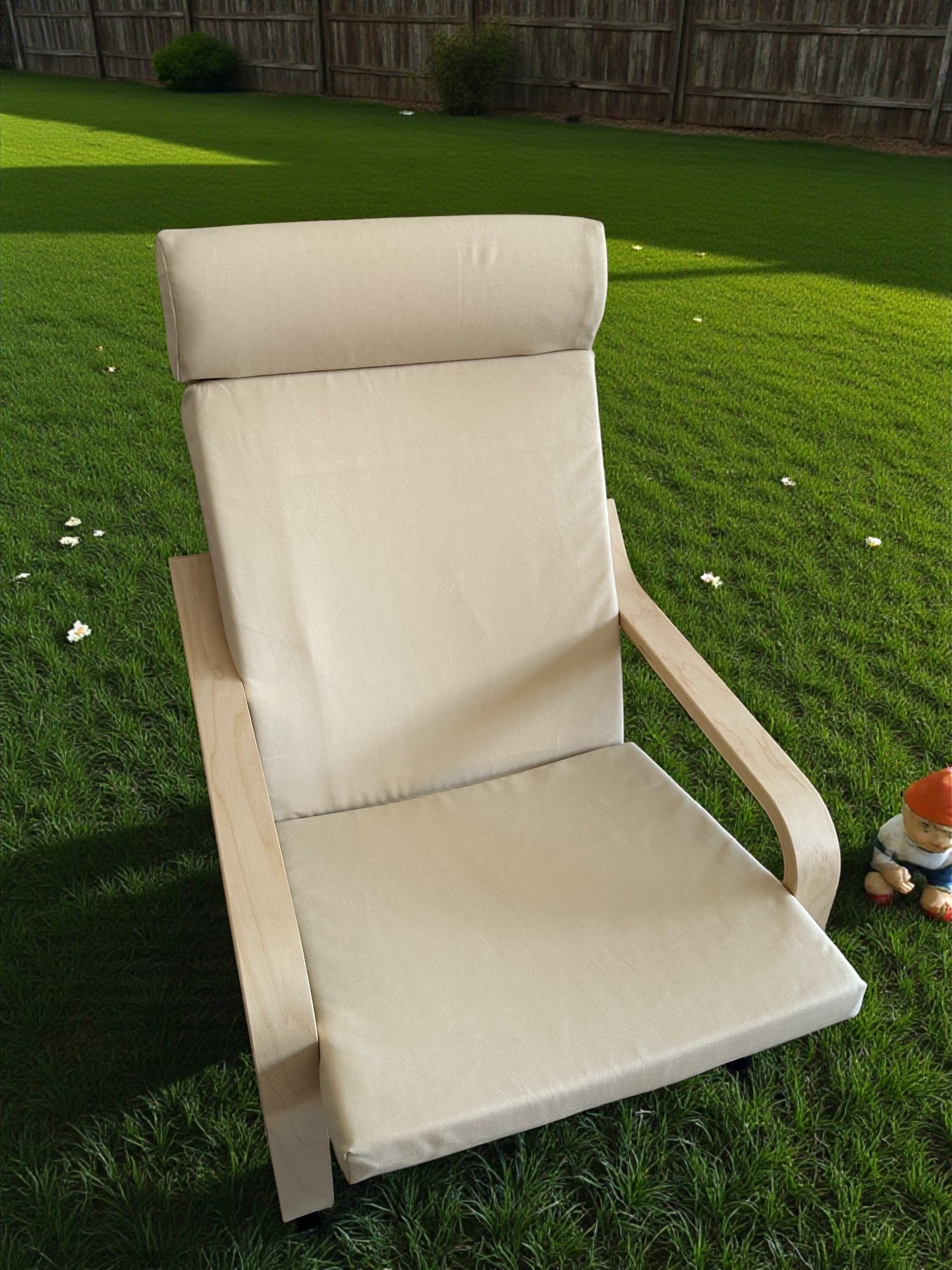 Water-Resistant Poang Armchair Cover - UV-Resistant Outdoor Seat Pads & Footstool Cover