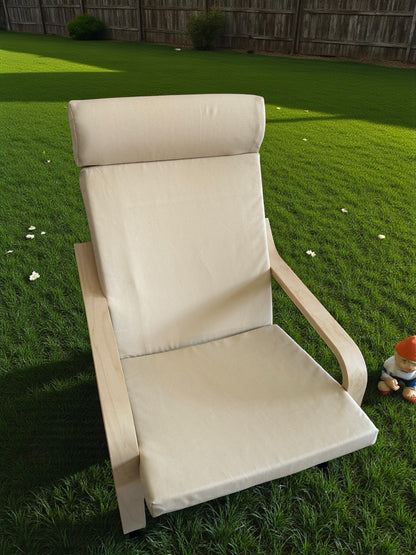 Water-Resistant Poang Armchair Cover - UV-Resistant Outdoor Seat Pads & Footstool Cover