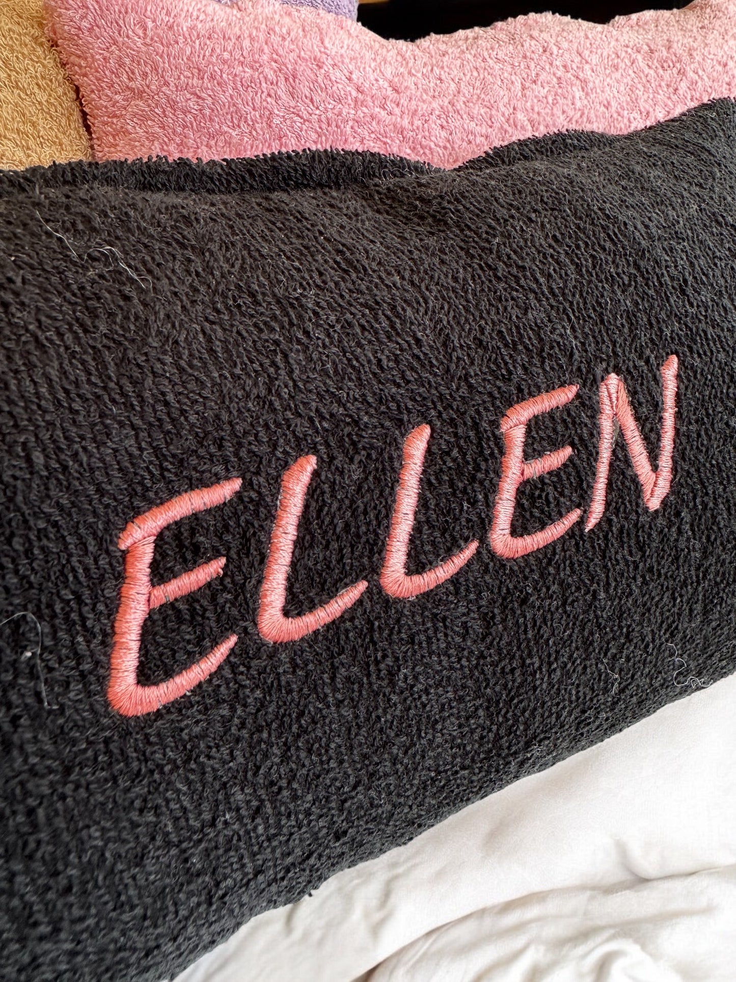 Personalized Terry Cloth Pillow - Custom Embroidered Monogram Pillow, Name Pillow, Soft Terry Cloth Fabric Gift