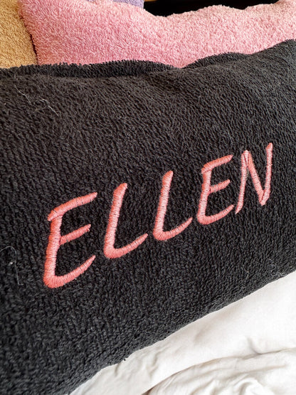 Personalized Terry Cloth Pillow - Custom Embroidered Monogram Pillow, Name Pillow, Soft Terry Cloth Fabric Gift