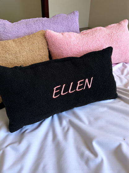 Personalized Terry Cloth Pillow - Custom Embroidered Monogram Pillow, Name Pillow, Soft Terry Cloth Fabric Gift