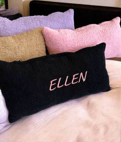 Personalized Terry Cloth Pillow - Custom Embroidered Monogram Pillow, Name Pillow, Soft Terry Cloth Fabric Gift