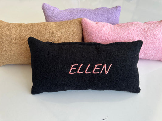 Personalized Terry Cloth Pillow - Custom Embroidered Monogram Pillow, Name Pillow, Soft Terry Cloth Fabric Gift