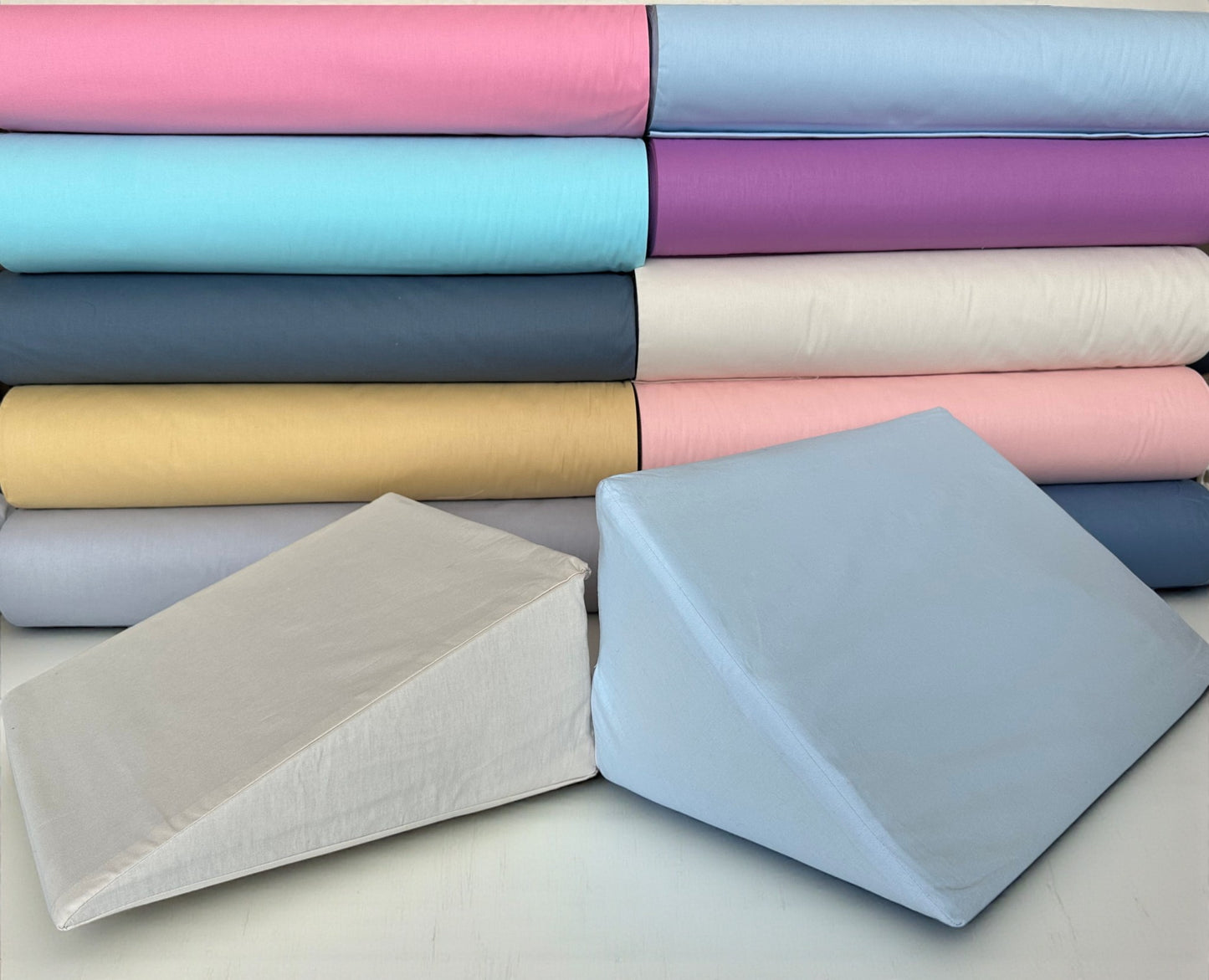 Custom Size Wedge Pillow Cover - Cotton Leg Support & Side Sleeper Case, Leg Wedge Cushion Cover