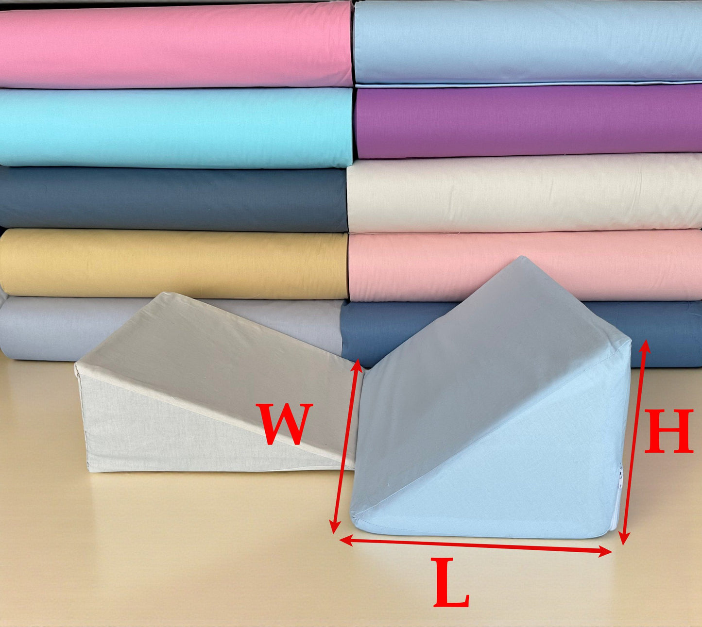 Custom Size Wedge Pillow Cover - Cotton Leg Support & Side Sleeper Case, Leg Wedge Cushion Cover