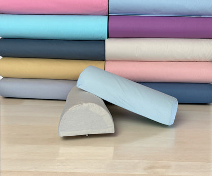 Custom Cotton Half Moon Pillow Cover - Semi-Round Leg & Knee Support Bolster Case