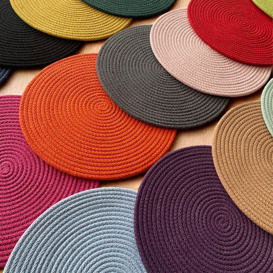 Cotton Rope Placemats - Round, Colorful Dining Table Mats, Decorative Placemats for Dining Table Décor