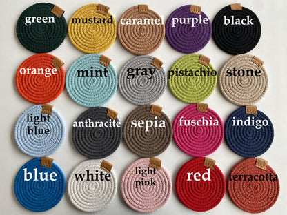 Oval Cotton Rope Placemats - Colorful Dining Table Mats, Decorative Placemats for Dining Table Décor