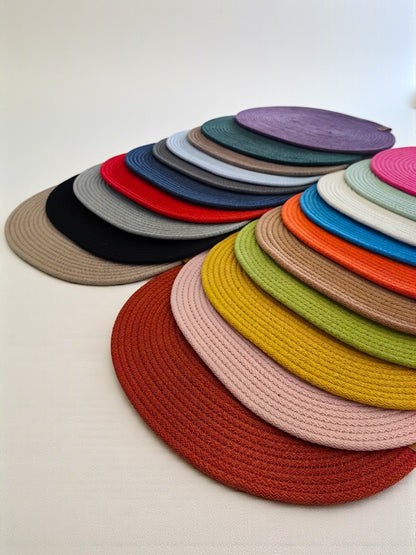 Oval Cotton Rope Placemats - Colorful Dining Table Mats, Decorative Placemats for Dining Table Décor