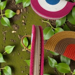 Colorful Cotton Rope Clutch Bag - Boho Summer Purse, Bridesmaid Gift, Clutch for Women