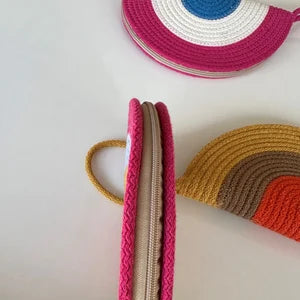 Colorful Cotton Rope Clutch Bag - Boho Summer Purse, Bridesmaid Gift, Clutch for Women