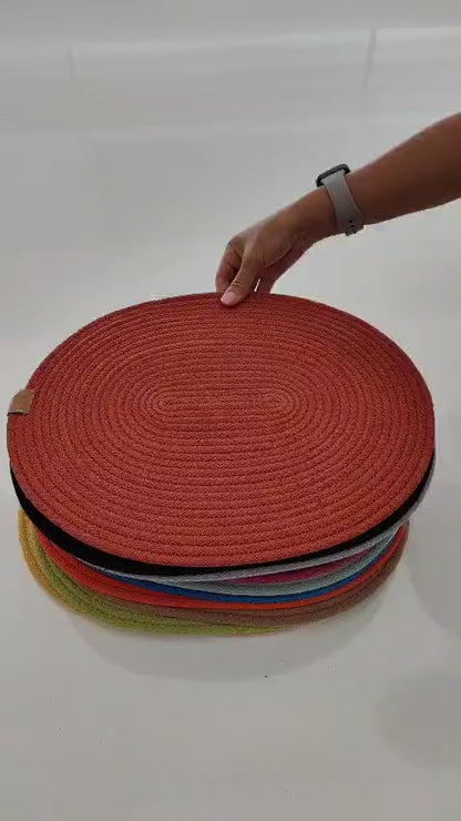 Oval Cotton Rope Placemats - Colorful Dining Table Mats, Decorative Placemats for Dining Table Décor