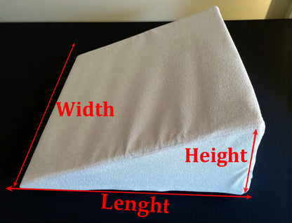 Waterproof Wedge Pillow Cover - Leg Support & Side Sleeper Pillow Case in Water Proof Fabric